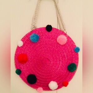 Hot Pink Pom Pom Summer Tote!